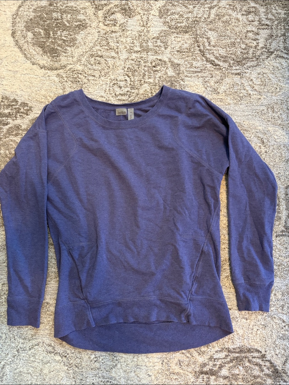 Zella Scoop Neck Long Sleeve Sweater in Indigo